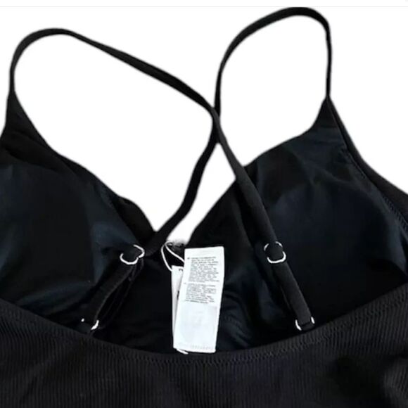 Cupshe Ruffled ribbed One Piece Swimsuit, Black, 4-way stretch, size Medium, NWT - Picture 6 of 8